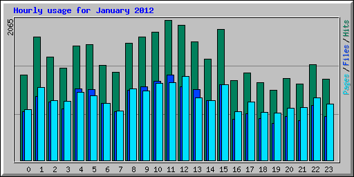 Hourly usage for January 2012