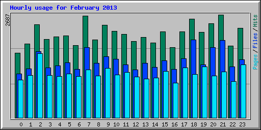 Hourly usage for February 2013