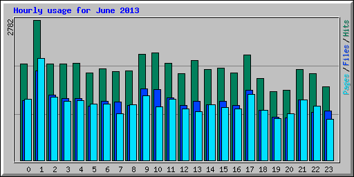 Hourly usage for June 2013