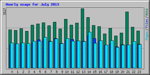 Hourly usage for July 2013