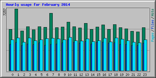 Hourly usage for February 2014