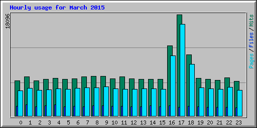 Hourly usage for March 2015