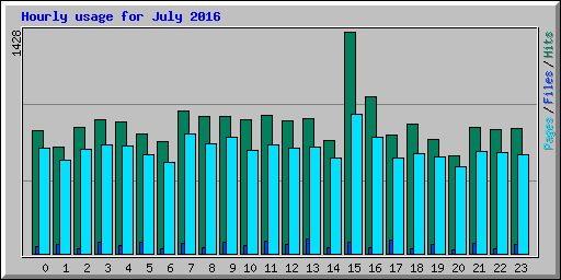 Hourly usage for July 2016