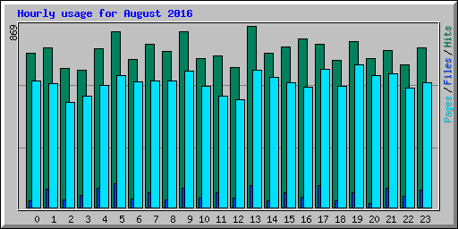 Hourly usage for August 2016