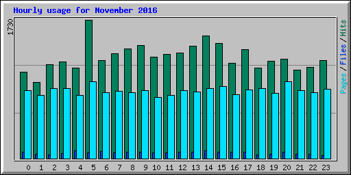 Hourly usage for November 2016